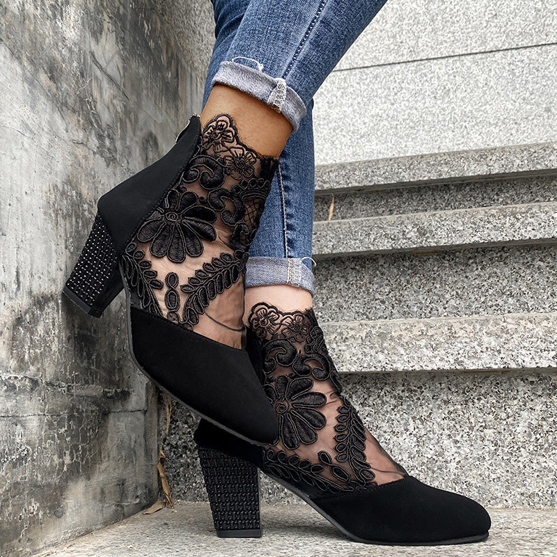 Elegante weiche Sohle Spitze Damen High Heels💖🌤️