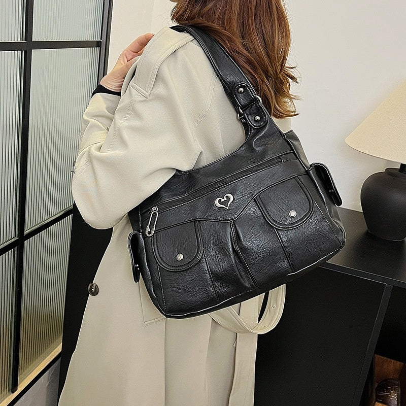 Damen-Tragetasche aus weichem Leder mit mehreren Taschen💗💗Extra großes Fassungsvermögen für all Ihre Habseligkeiten