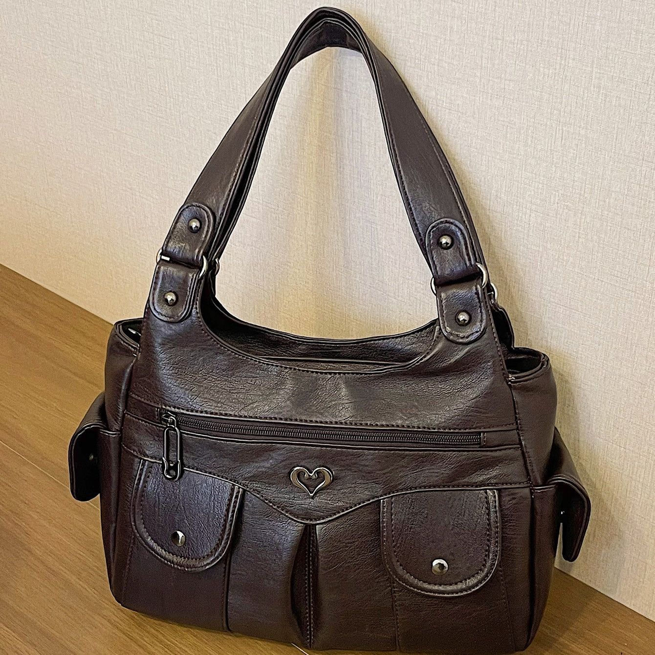 Damen-Tragetasche aus weichem Leder mit mehreren Taschen💗💗Extra großes Fassungsvermögen für all Ihre Habseligkeiten