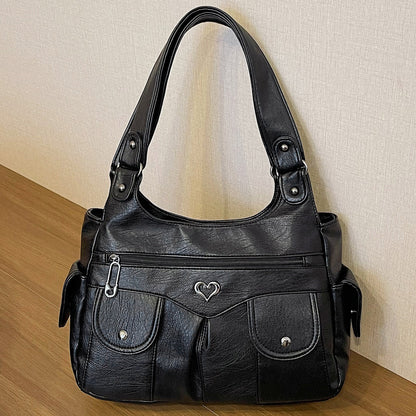 Damen-Tragetasche aus weichem Leder mit mehreren Taschen💗💗Extra großes Fassungsvermögen für all Ihre Habseligkeiten