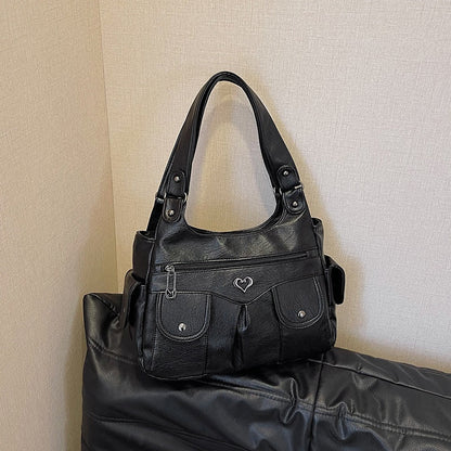 Damen-Tragetasche aus weichem Leder mit mehreren Taschen💗💗Extra großes Fassungsvermögen für all Ihre Habseligkeiten