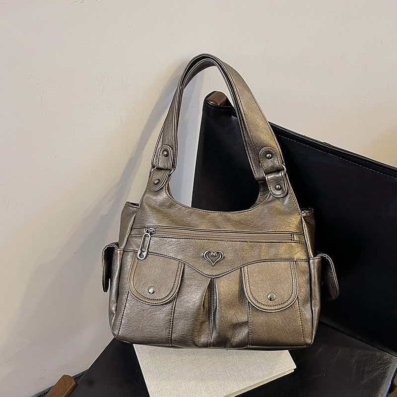 Damen-Tragetasche aus weichem Leder mit mehreren Taschen💗💗Extra großes Fassungsvermögen für all Ihre Habseligkeiten